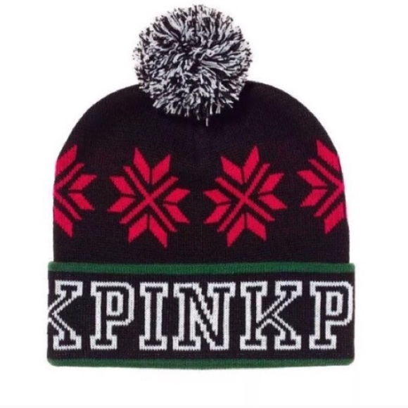 PINK Victoria's Secret Accessories - Victoria’s Secret PINK Beanie Pom Pom Hat